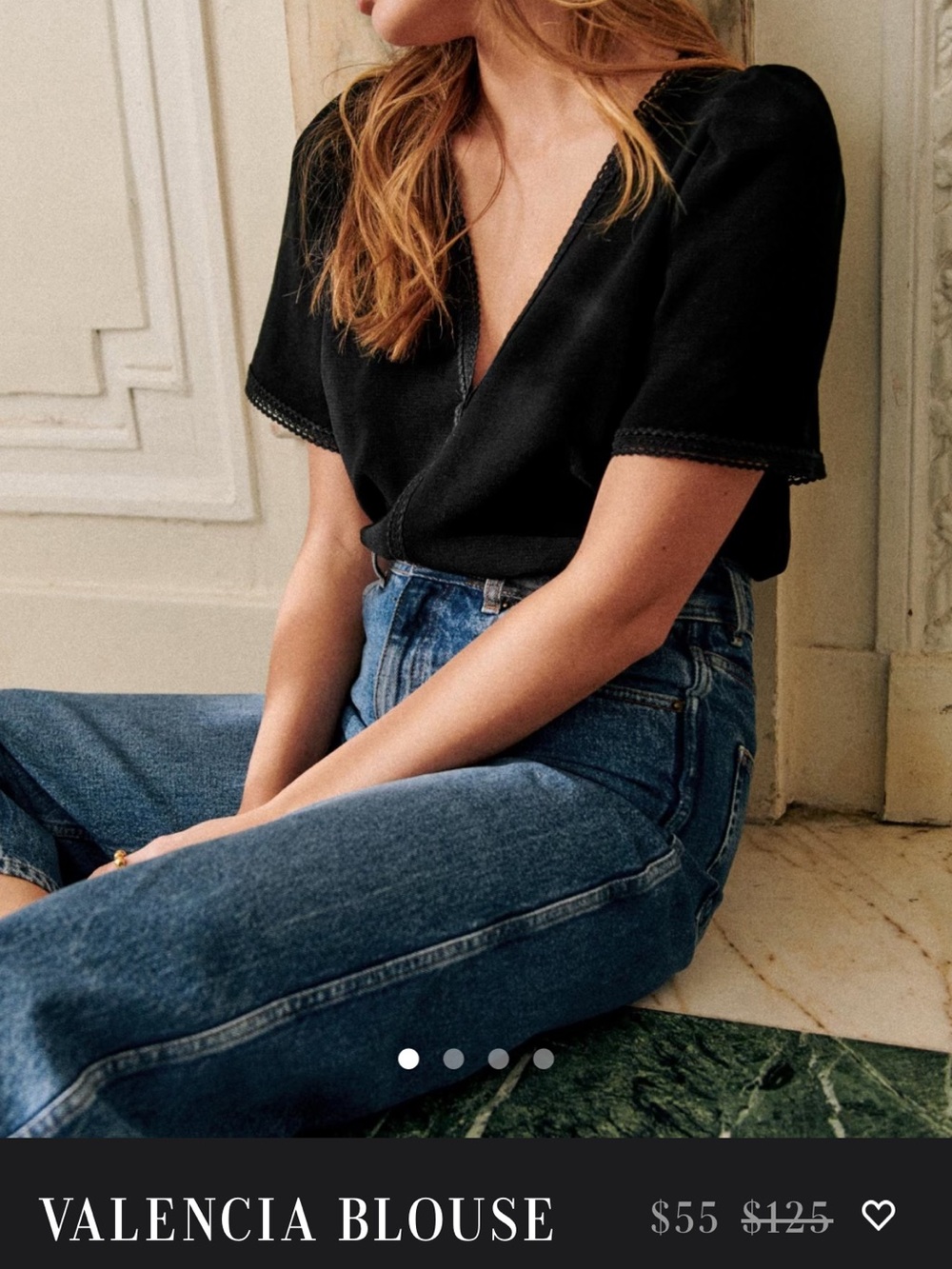 Sezane Valencia Blouse in Black